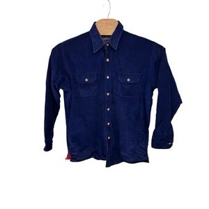 VTG Men's Sportswear By Country Touch Shacket Navy Blue Corduroy 16 - 16 1/2